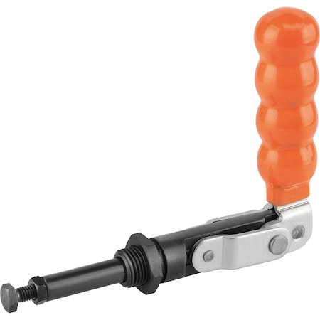 Kipp Push-Pull Clamp Standard Steel, Without Mounting Bracket, Comp:Plastic, Comp:Orange K0086.0750